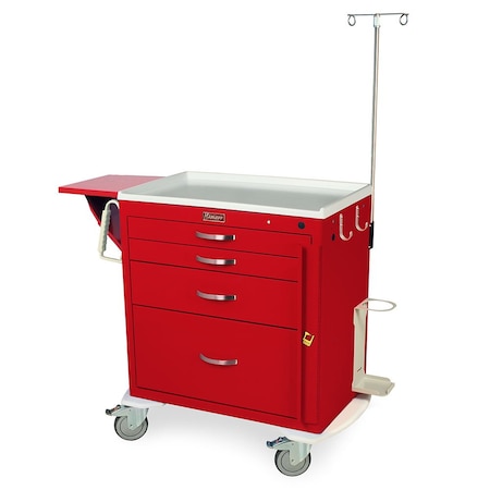 M-Series Carts 4 Drawer Steel Emergency Cart w/EMG1 Package & BA Lock MDS3024B14-EMG1